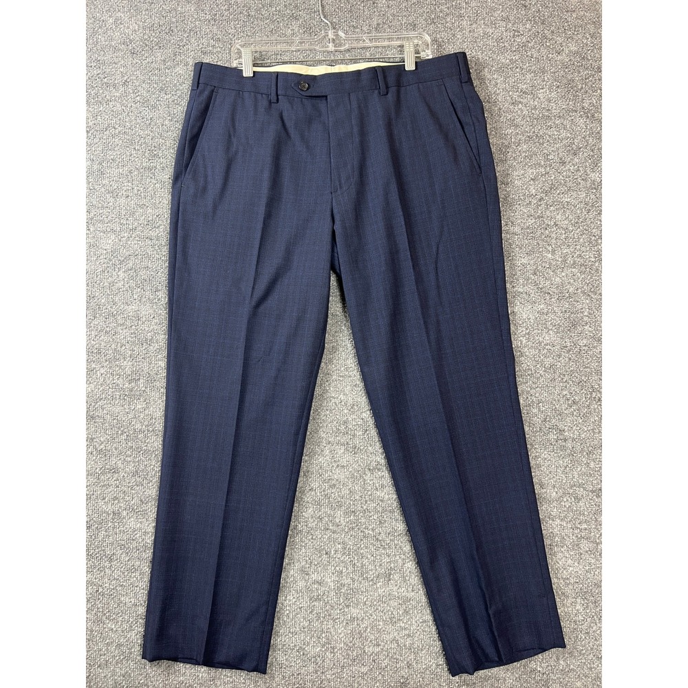 Brooks Brothers Dress Pants 1818 Regent Navy Blue Wool Plaid Mens 38W 28L